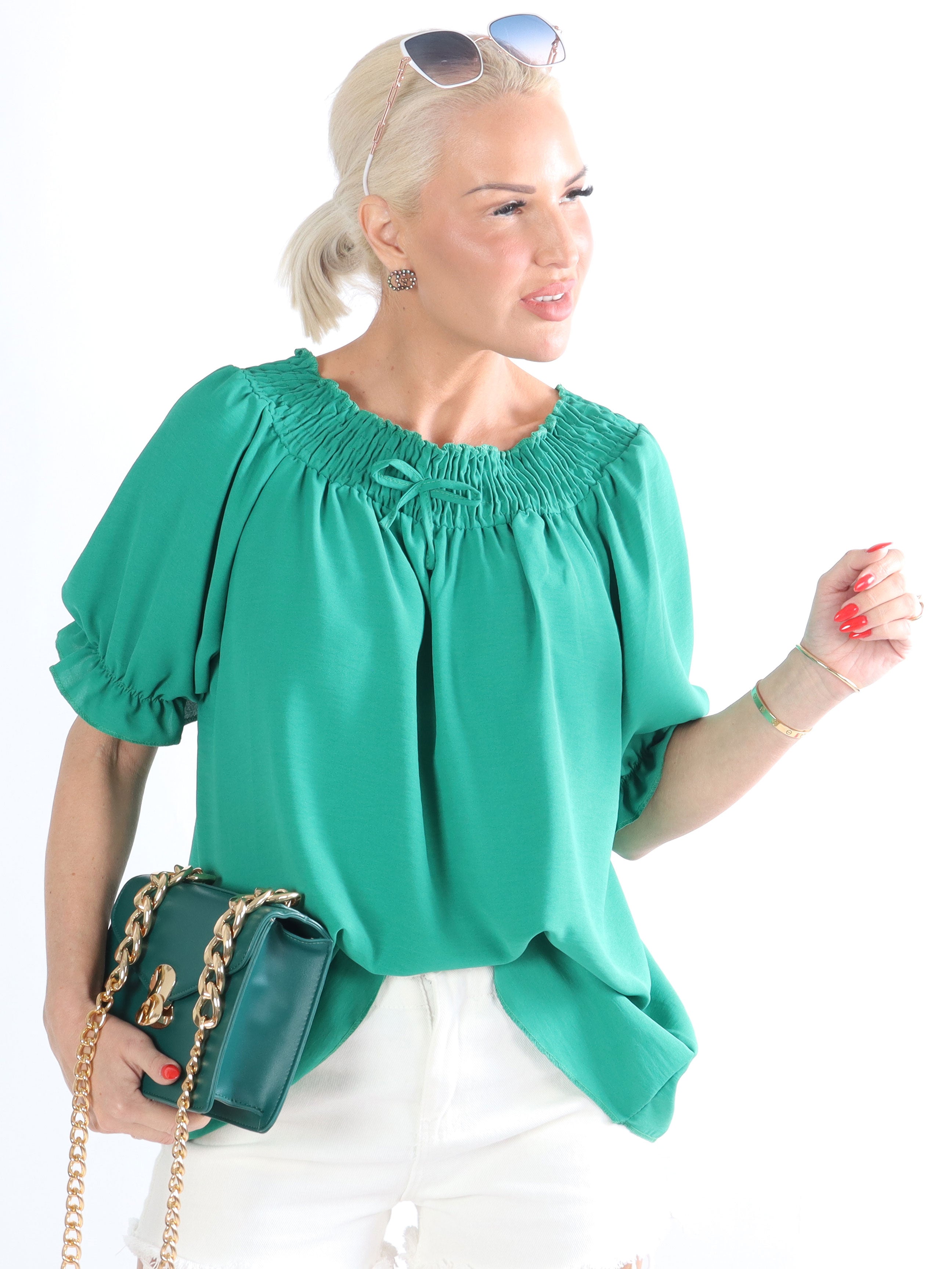 Fenya - Top med elastik i udskæringen